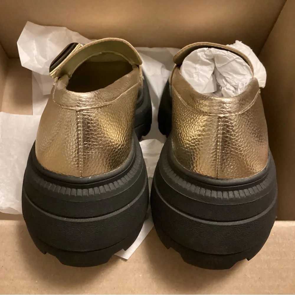 Katy Perry Geli Combat Loafers Gold Metallic 7.5 Med